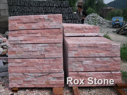 Red Color Quartzite Ledge Wall Cladding Stone